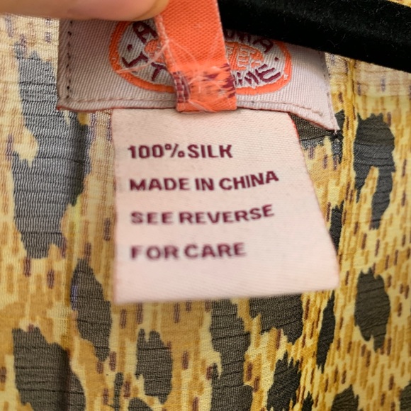 Leopard and Lace Printed 100% Silk Short Dress - Picture 12 of 12